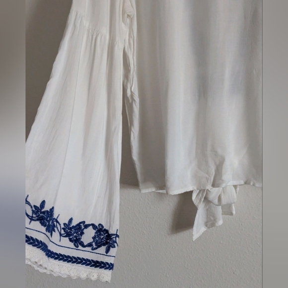 Lovestitch White and Blue Embroidered Blouse - Picture 10 of 10